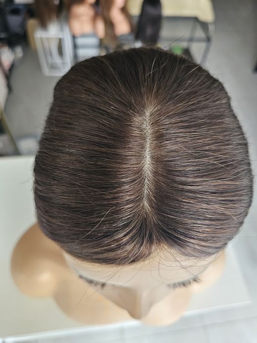 Topper z włosów naturalnych Natalia brąz zagęszczenie tupet