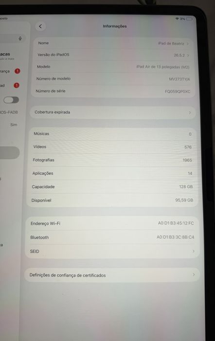 Vendo Ipad air M2 128GB com apple pencil