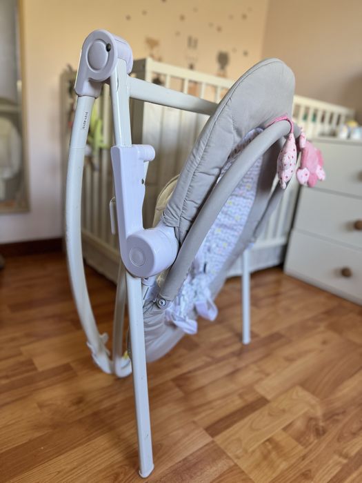 Espreguiçadeira alta BADABULLE Compact'Up - cinzento claro estampado