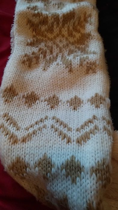 Cachecol fechado Echarpe branco e castanho