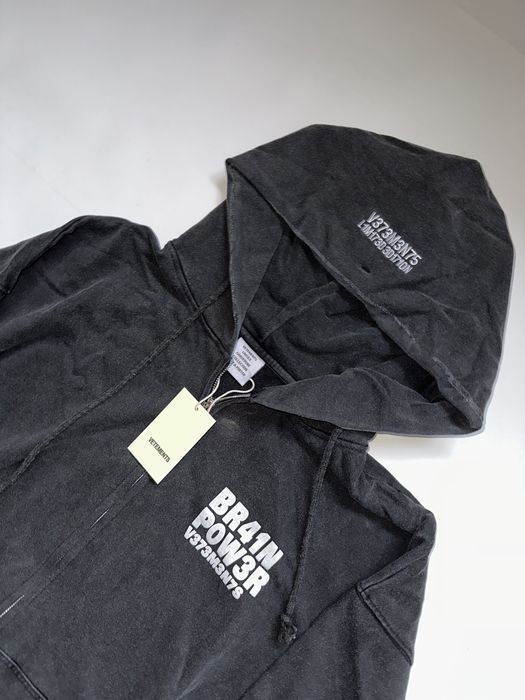 зип худи Vetements Brain power washed zip balenciaga raf alyx opium