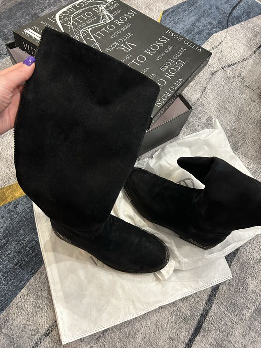 Чоботи зимові замшеві Vitto Rossi 37 р, натуральне хутро і замша