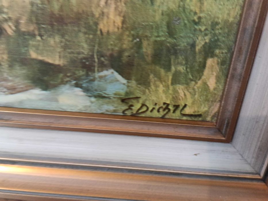 Oleodruk obrazu Ericha Dichtl "Stado jeleni"