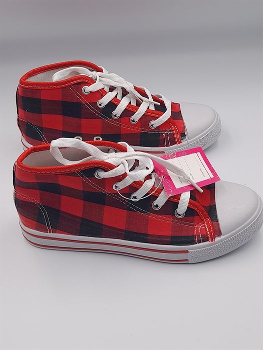 Trampki damskie Czerwone w kratkę Rozmiar 37/35