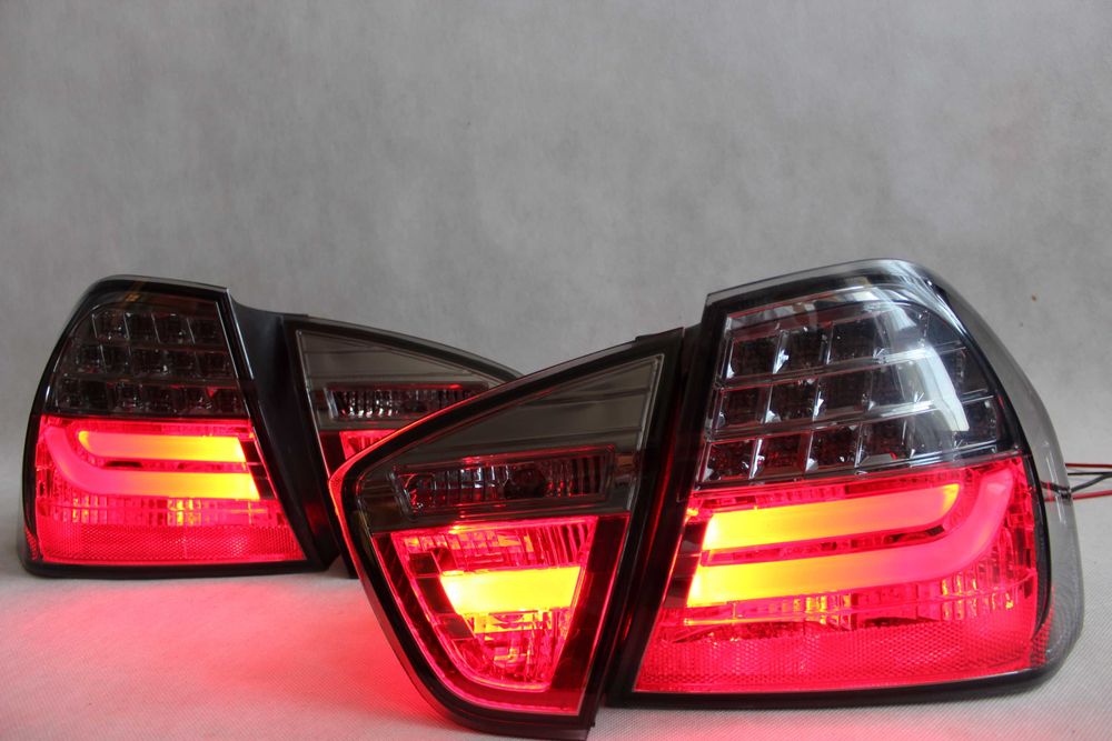 Lampy światła tył tylne BMW E90 05-08 Przedlift SEDAN BLACK SMOKE LED BAR NEON IGŁA