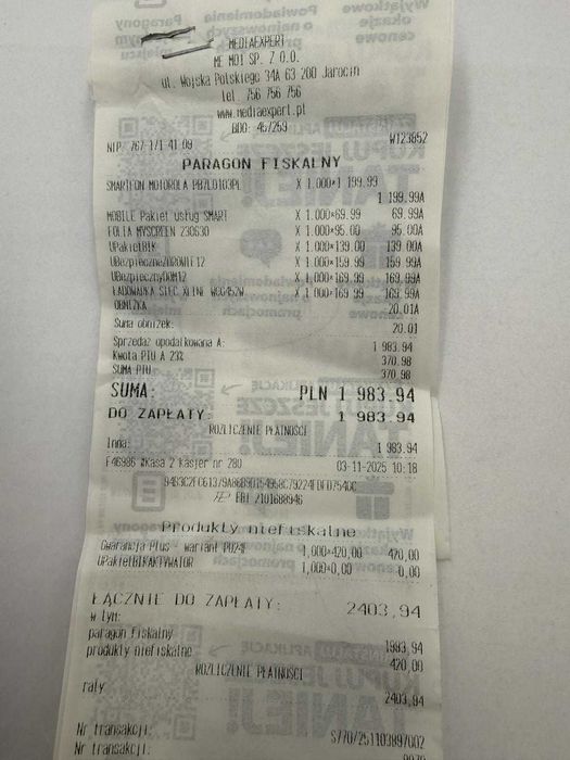 Nowa MOTOROLA MOTO G86 5G 8/256GB 2 lata gwarancji mediaexpert