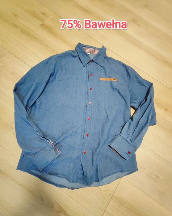Bawełniana koszula męska L elegancka Basic