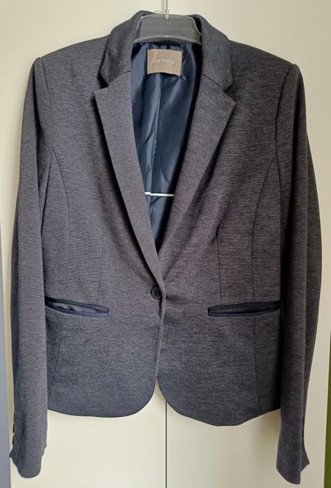 Szara stalowa marynarka damska Orsay