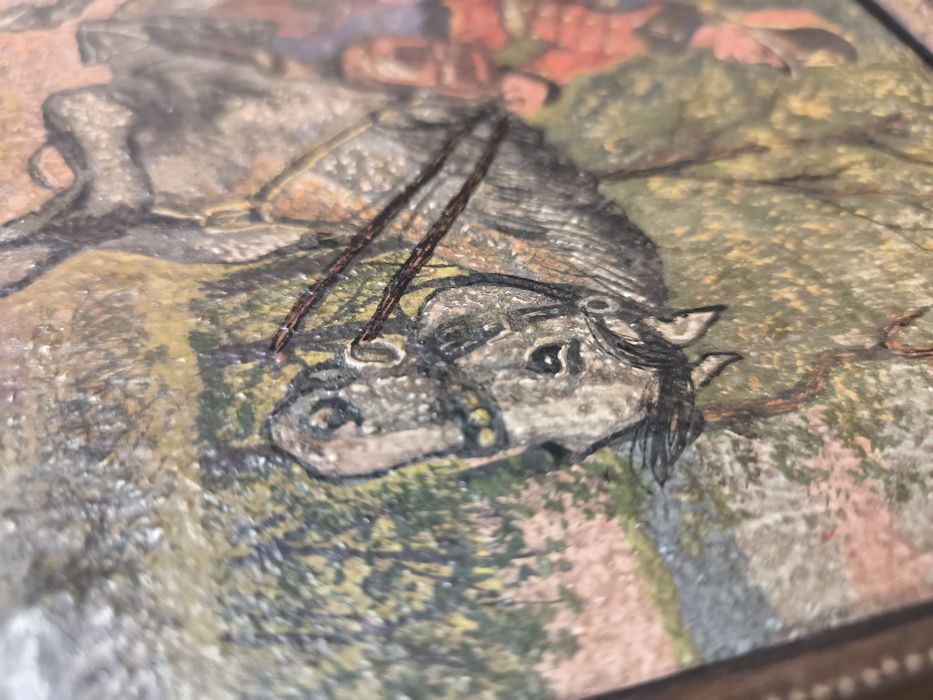 Stary obraz olejny na płótnie sygnowany Jerzy Kossak