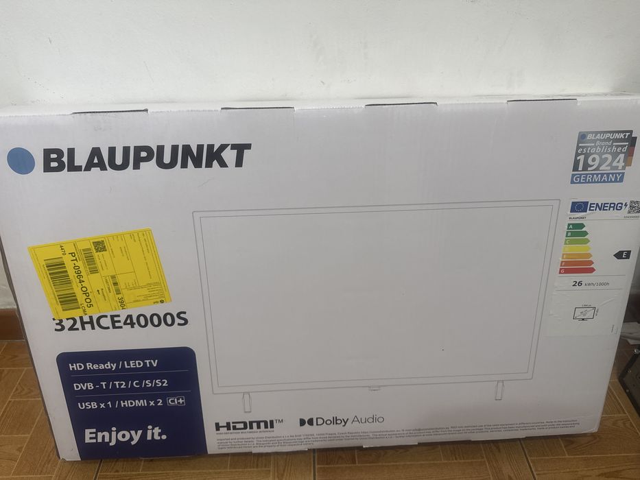 TV Blaupunkt 32" LED (32HCE4000S) – Nova, Caixa Selada / Nunca Aberta