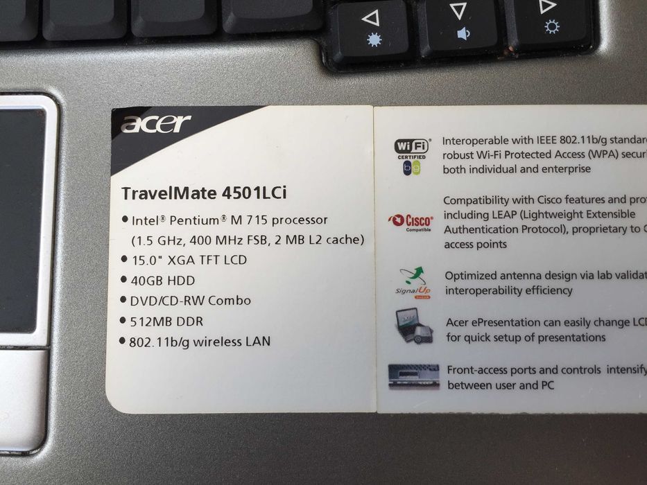 Ноутбук Acer ТravelМate 4501 LCI