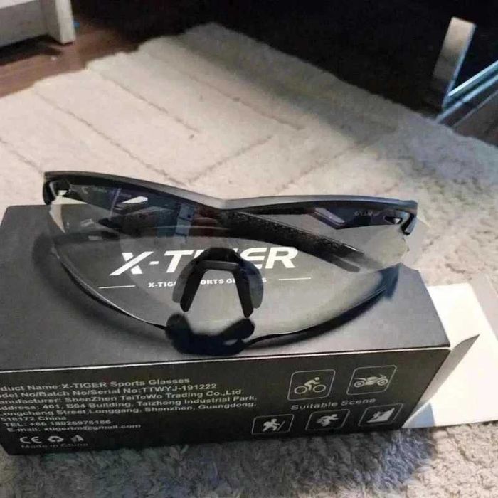 Okulary rowerowe X-TIGER fotochromowe UV400 czarne