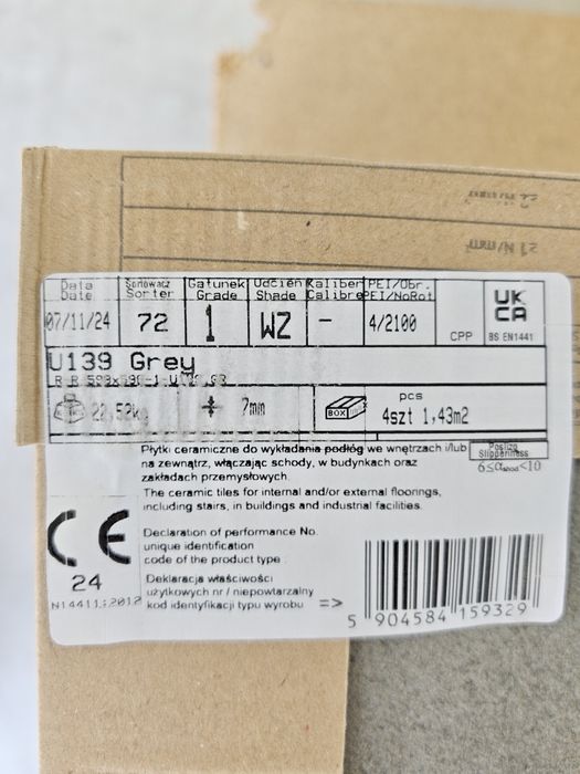 Płytki 60x60 gres szkliwiony 12.87m2 Paradyż Tambre Grey