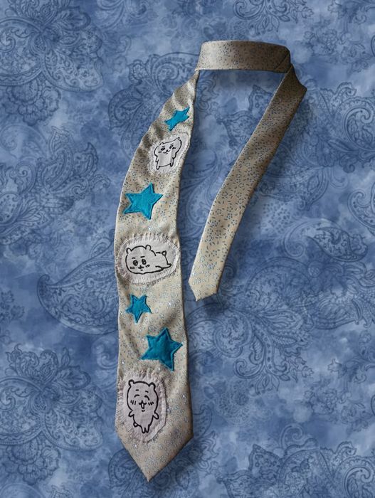 Uroczy handmade krawat z chiikawa