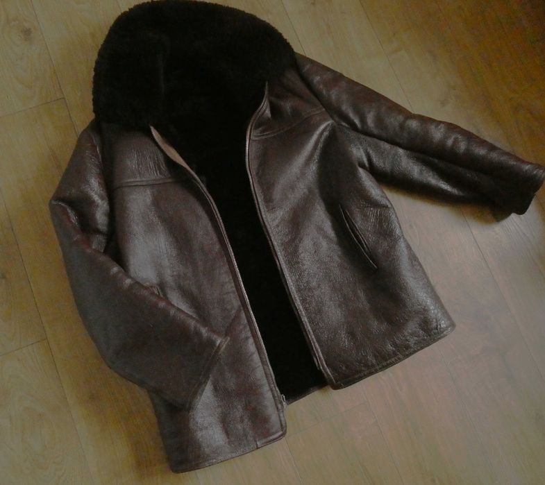 Kurtka skórzana męska skóra PILOTKA Kożuch MILITARY lotnicza L/XL