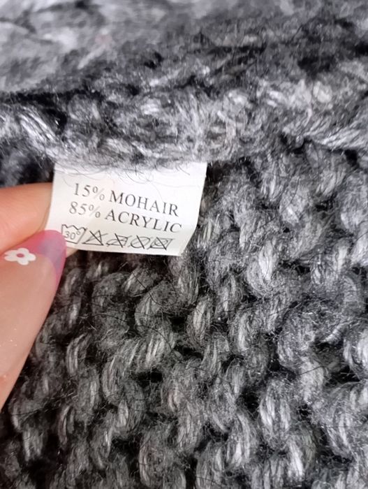 Szara dzianinowe kamizelka z futerkiem S/M