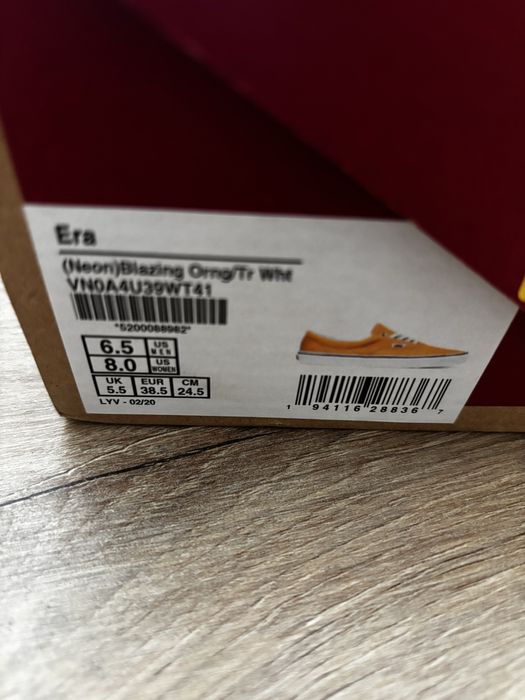 Trampki Vans Era pomarańczowe