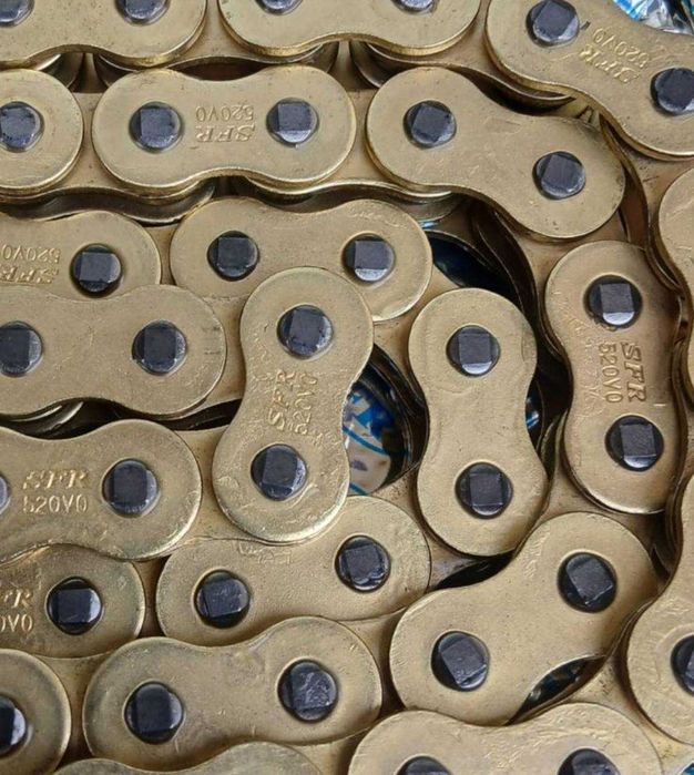 Ланцюг мотоциклетний SFR 520VO (120 ланок, сальниковий, золотий)