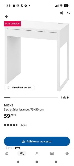 Vende secretaria e cadeira ikea