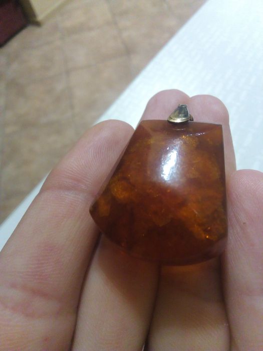 Кулон Янтарь, серебро