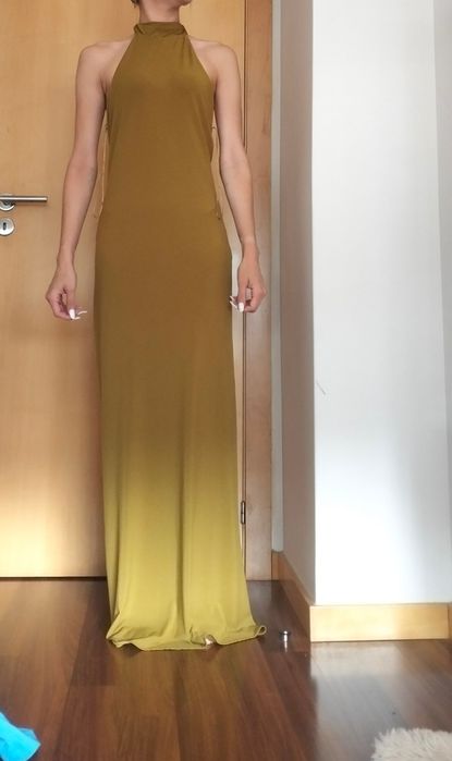 Vestido verde oliva Zara