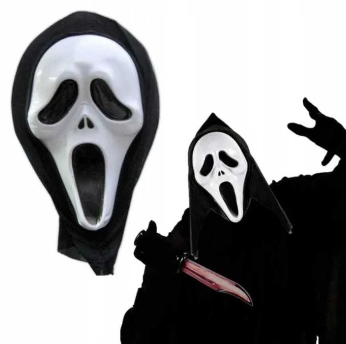 MASKA NA HALLOWEEN maska krzyk scream na przebranie strój na twarz