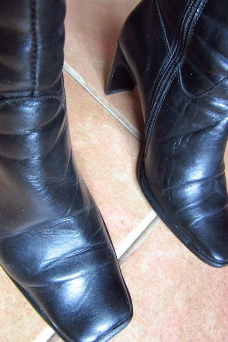 botas de senhora em pele, cano alto