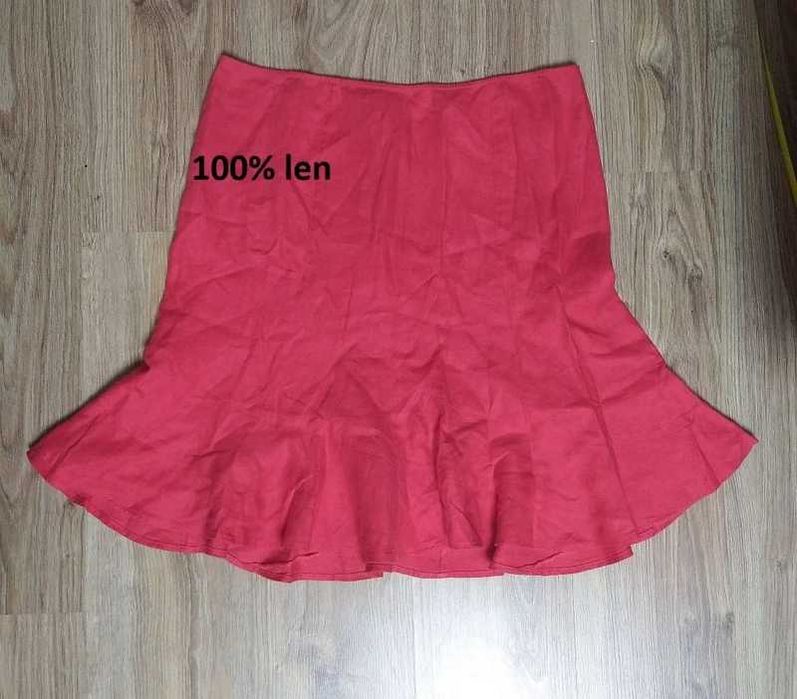 czerwona lniana spódnica Old Navy L