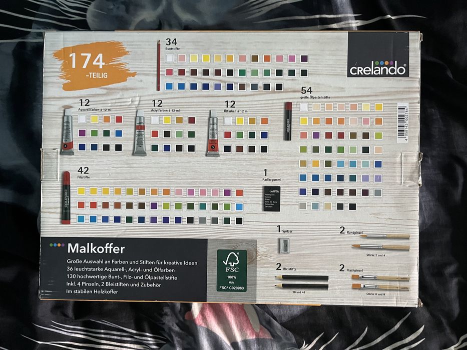 Paleta zestaw markerów farb i pisaków