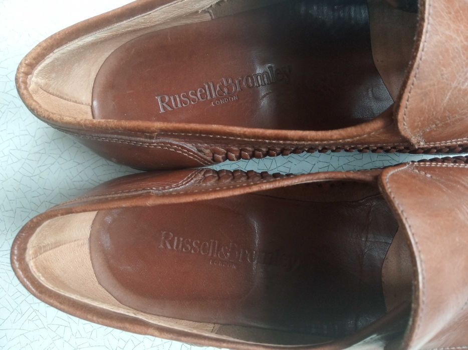 Кожаные плетеные туфли лоферы Russell&Bromley, размер 42, стелька 265 мм