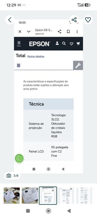 Projetor Epson EB-E01, pouco usado