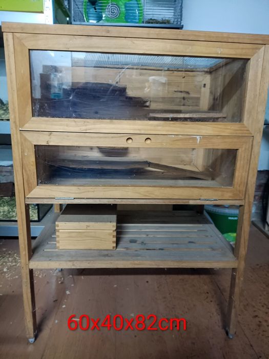 Drewniana klatka chomik/mysz/myszoskoczek