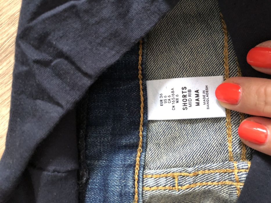 Jeansowe spodenki ciążowe , HM mama rozm 36
