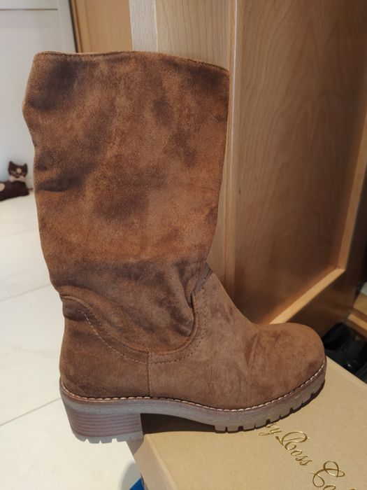 Botas imitação de camurça