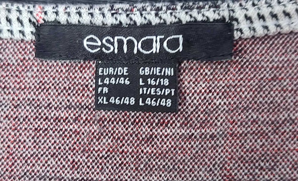 Sukienka, krata, guziki, Esmara, L