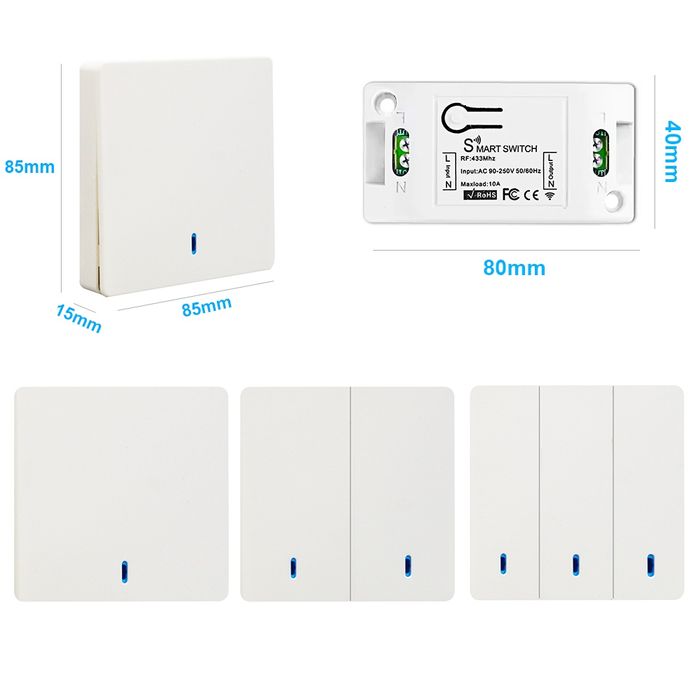 Радиореле 433,92Мгц 1-канальное беспроводное и проводное управление