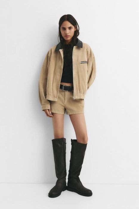 Вельветова куртка з коміром xs s