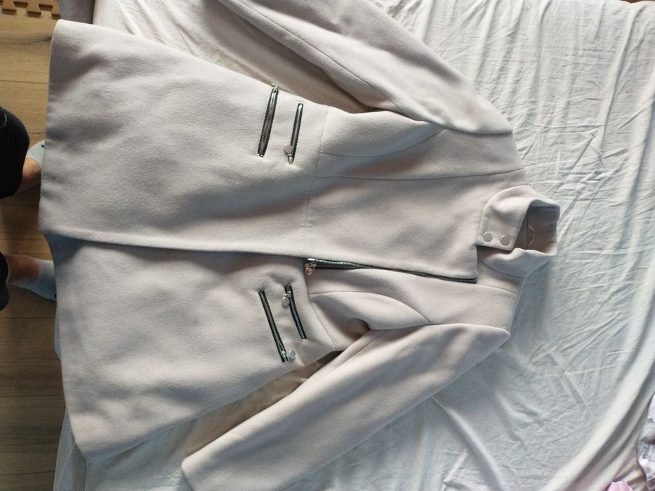 Płaszcz wełniany GemStel r.L r.40 42 zimowy beżowy elegancki ślubny