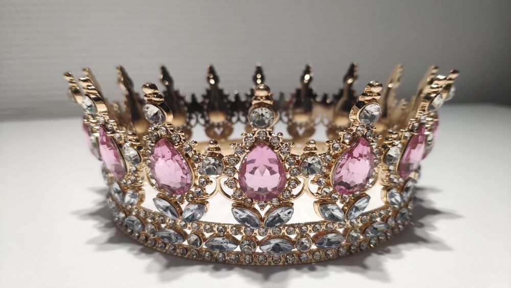 Корона на торт 15;12,5;6;3 см, глітер (блистівки), топер