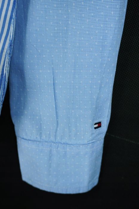 O37 elegancka koszula damska Tommy Hilfiger błękit paski  S 36