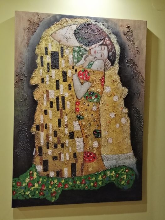 Klimt Pocałunek akryl na płótnie 100x70x3.5 cm