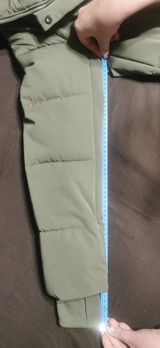 ZARA płaszcz damski kurtka zimowa z kapturem khaki xs