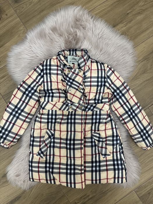 Деми демісезонна Куртка шарф пальто ветровка пуховик Burberry 122 128 6 7