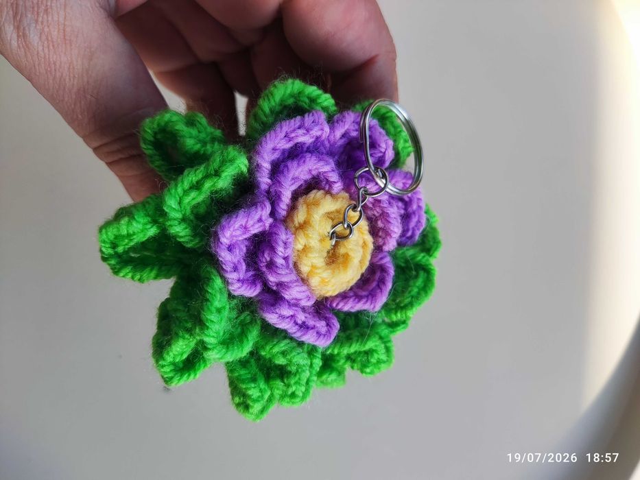 Flor em Crochê no Vaso