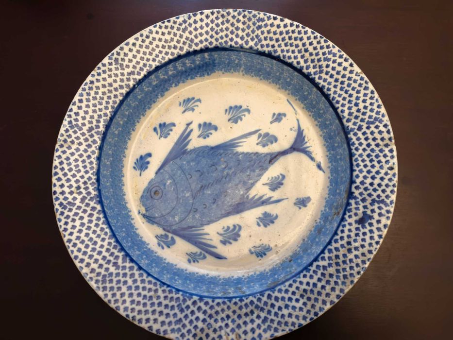 Prato Porcelana Família Chinesa Peixe, Século XIX