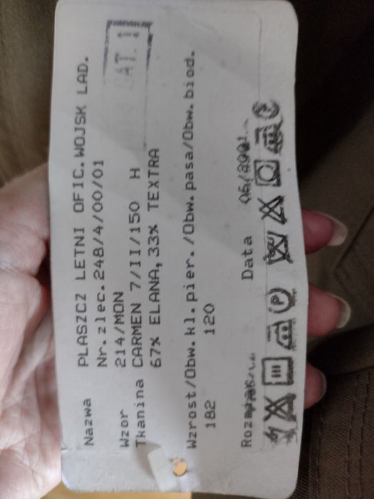 Płaszcz letni wojskowy