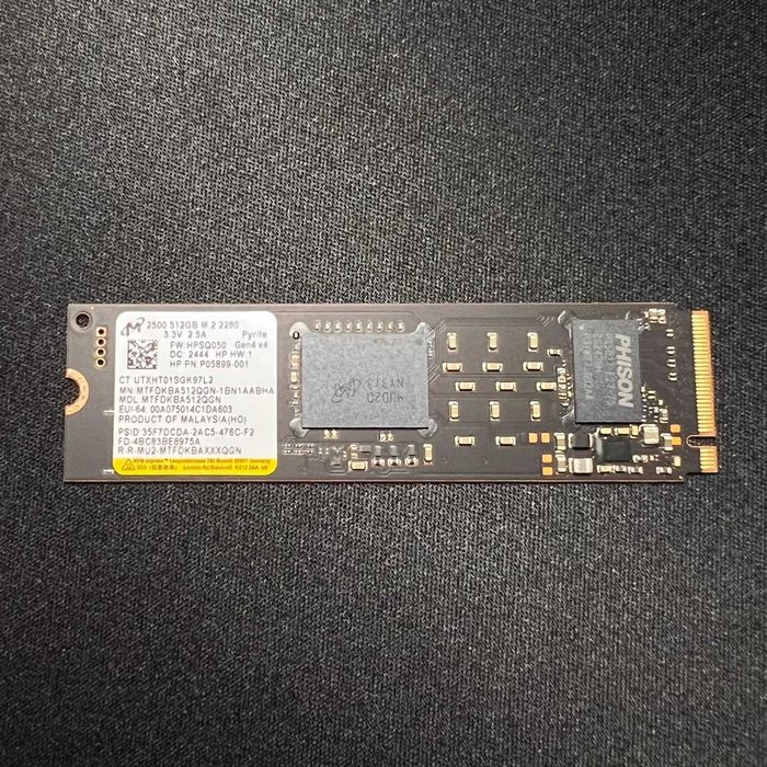 SSD M.2 NVMe 512GB Micron 2500 - Em estado de novo: Saúde 100% (5h ligado)