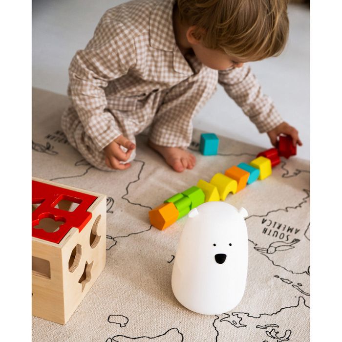 Miś Duży Lampka Silikonowa z Pilotem Niebieska - Rabbit & Friends