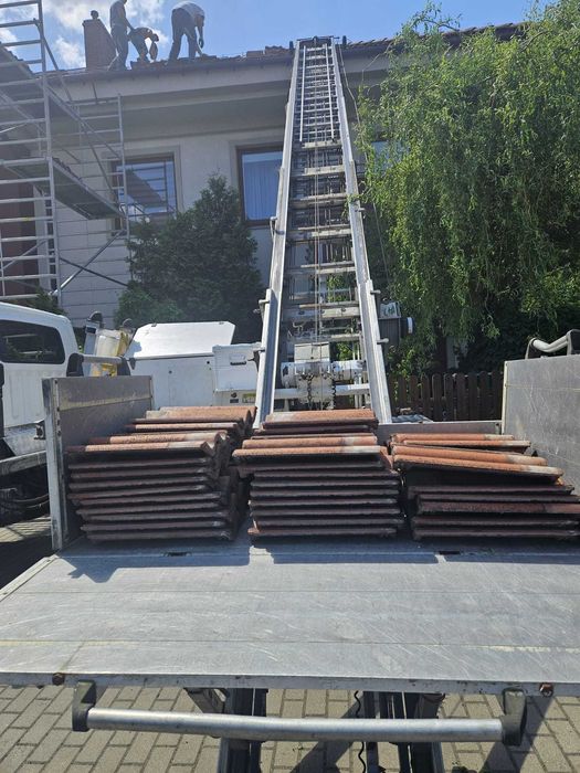 Winda dekarska na aucie 28m, drabina dekarska, transport materiałów