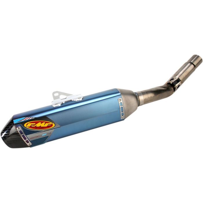 ponteira de escape fmf factory 4.1 rct slip-on titanium / carbon blue